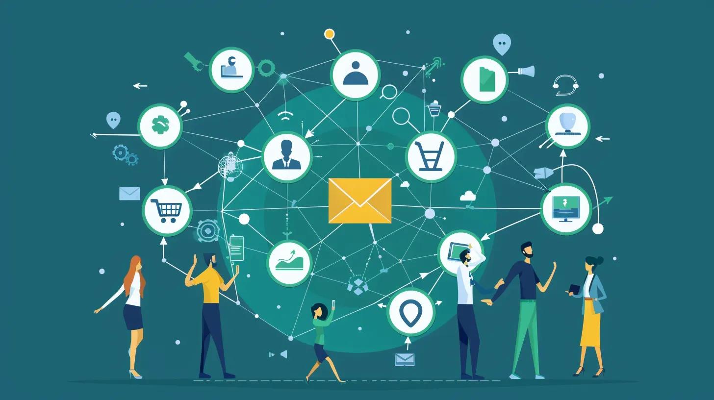 a picture showing the connecting of Launched - to email, sms, crm, pipeline, leadgen, local search, gmb, and seo