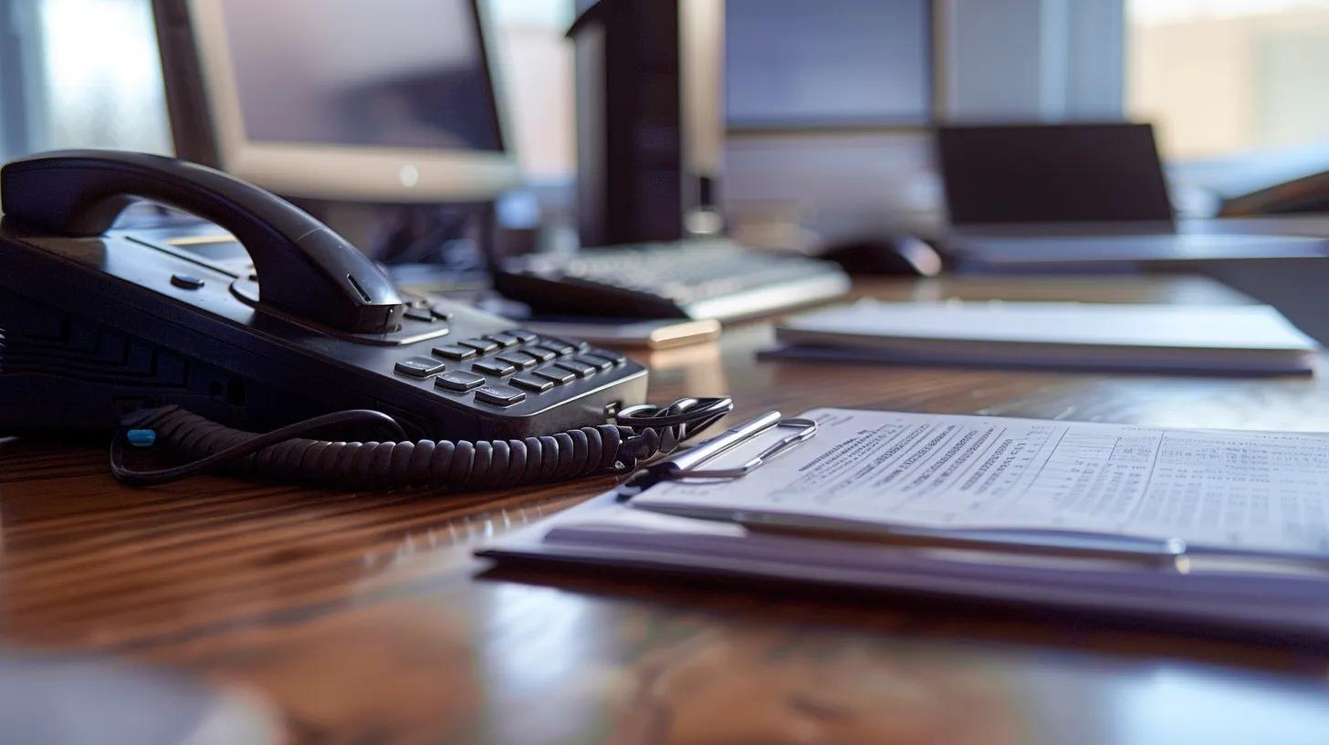 close up of a well used rolodex on a desk next to the business phone and computer
