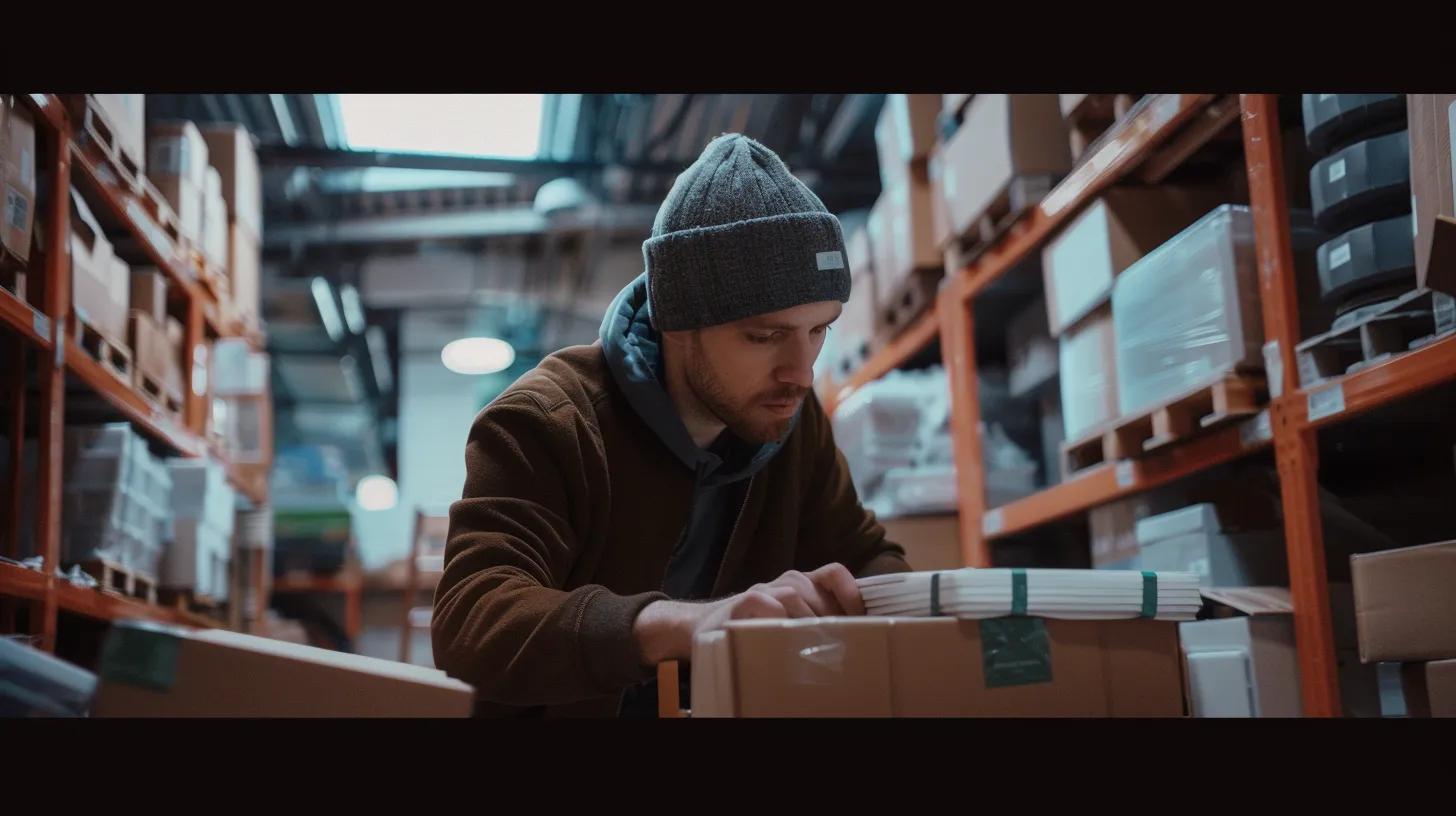 an eCommerce order being fulfilled by a person working in his basement