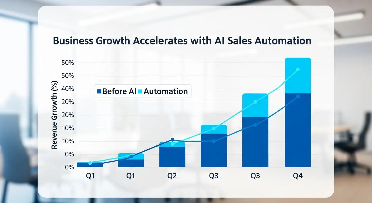 a chart showing the improved business growth after implementing ai sales automation