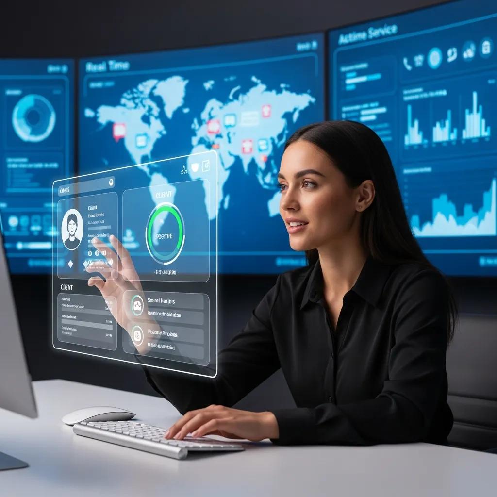 Customer service representative using AI tools to enhance customer engagement