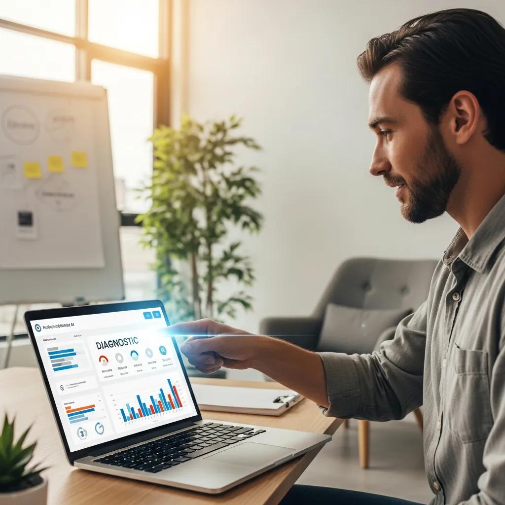 Local business owner using AI tools for a professional diagnostic checkup