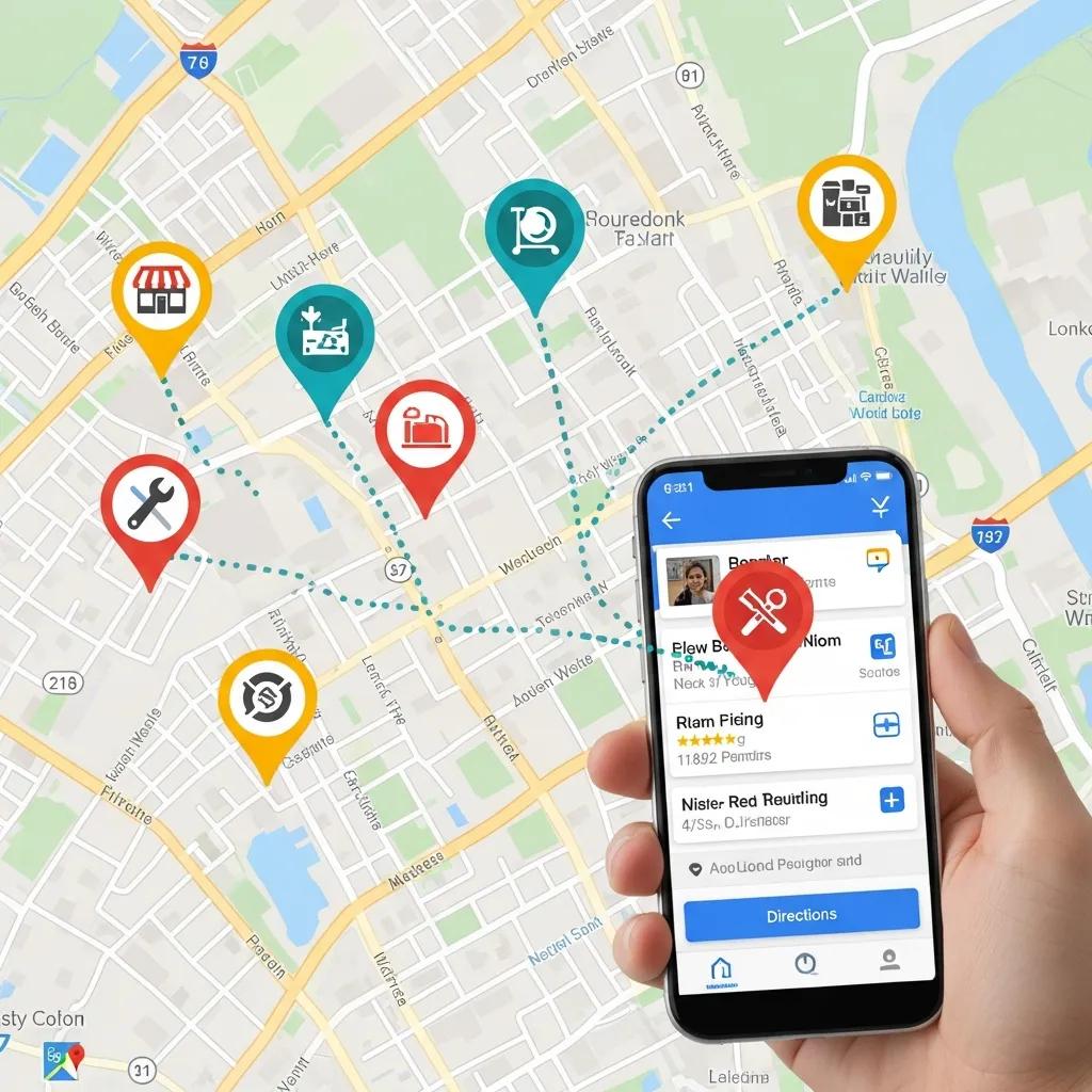 Map showing local businesses — local SEO strategies for Google Maps ranking