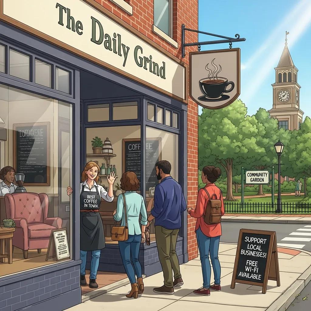 Small local business storefront highlighting community engagement for GEO SEO