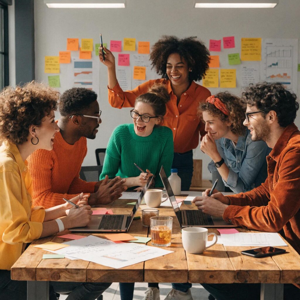 Collaboration among service professionals strategizing for business growth